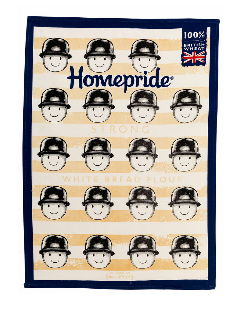 Fred orange tea towel by Tom Hovey