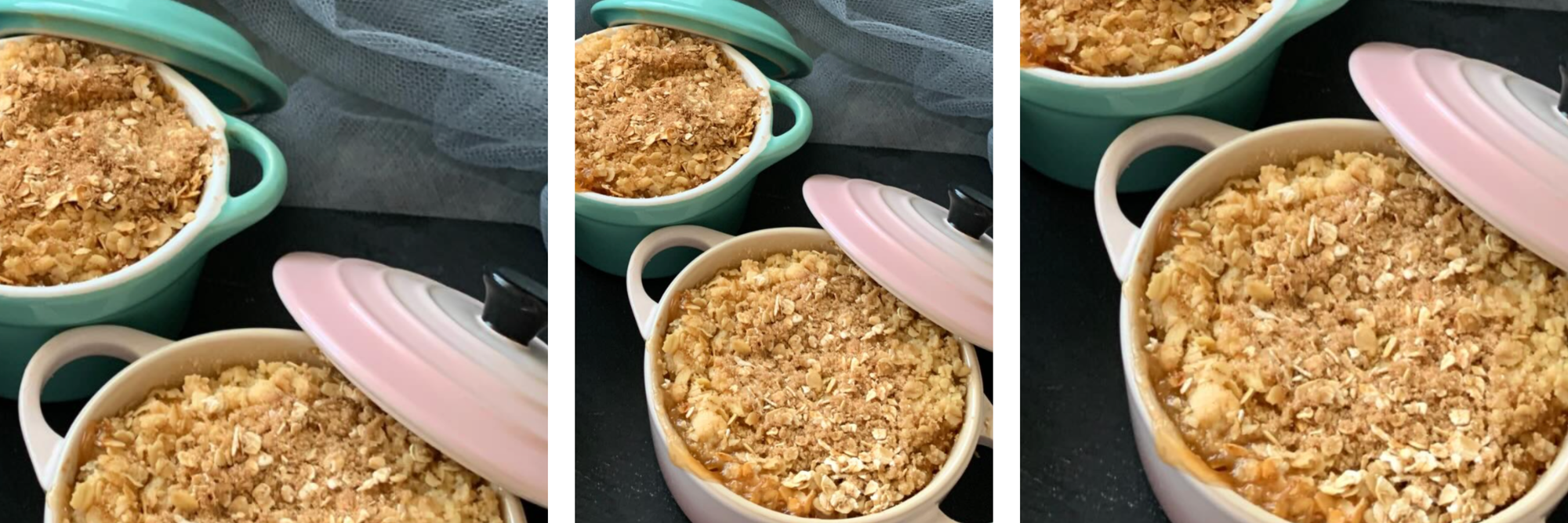 Caramel apple crumbles