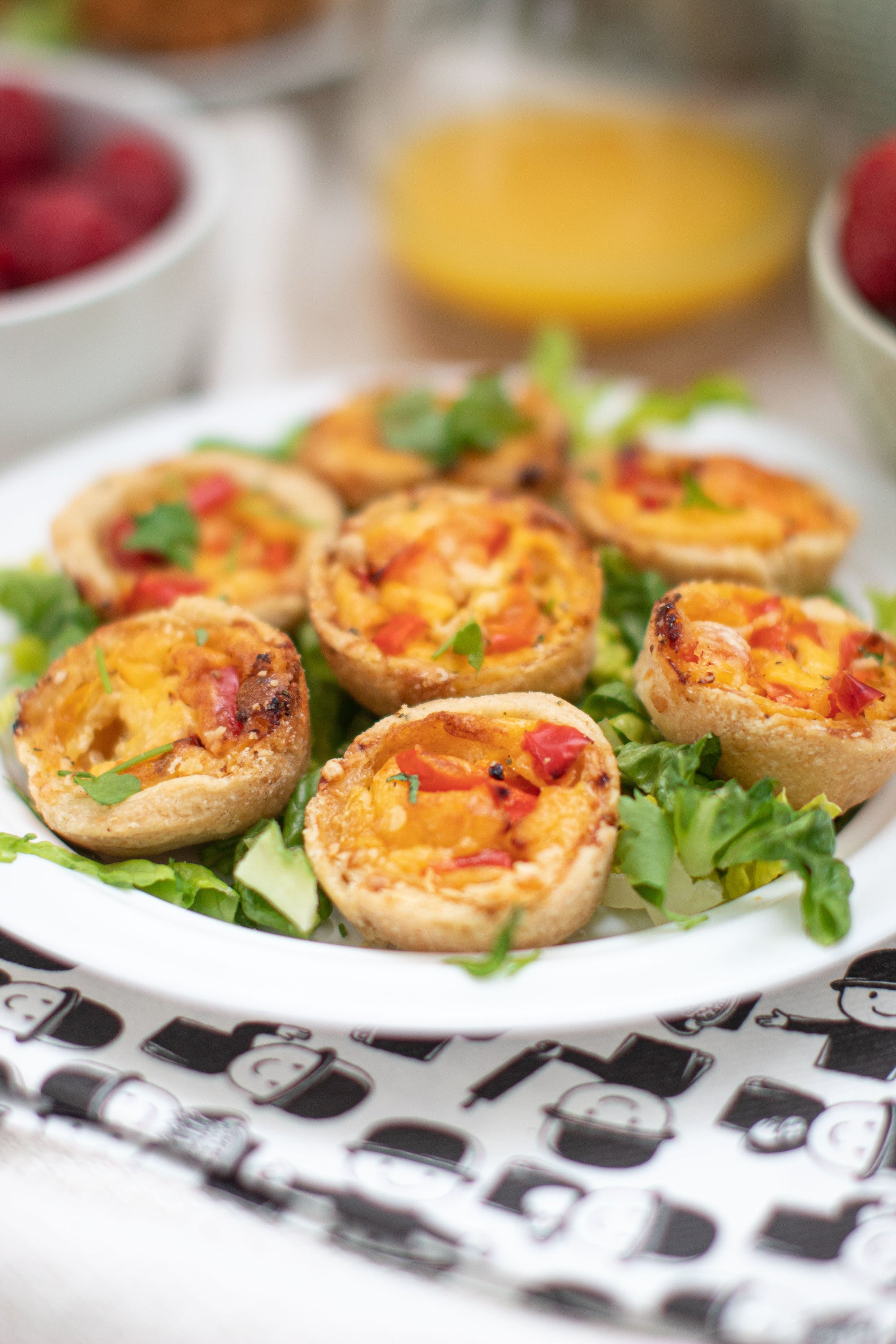 Cheese, Tomato and Bell Pepper Mini Quiches