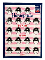 Fred pink tea towel by Tom Hovey
